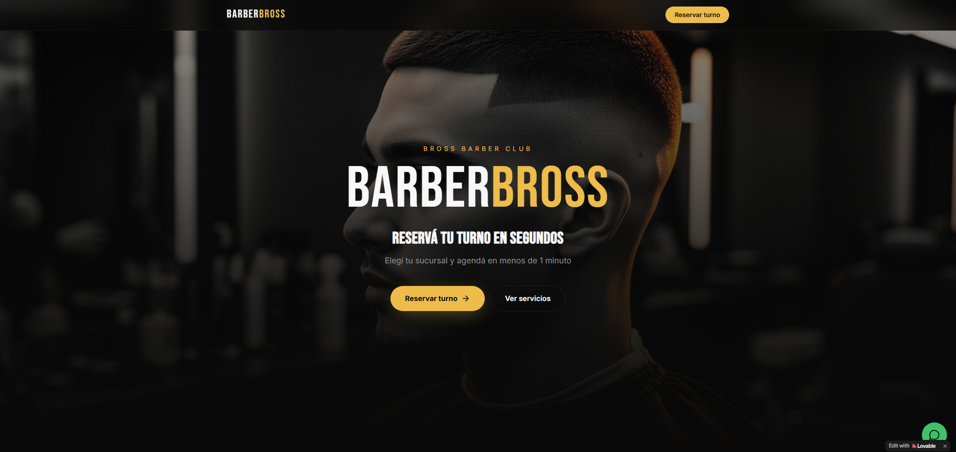 Ejemplo de landing para Barbería